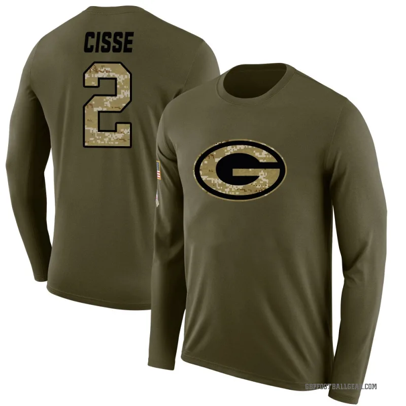 Brandon Cisse Men's Olive Green Bay Packers Salute to Service Sideline Long Sleeve T-Shirt