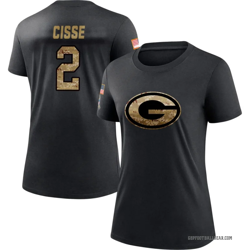 Brandon Cisse Women's Black Green Bay Packers 2020 Salute To Service Performance T-Shirt