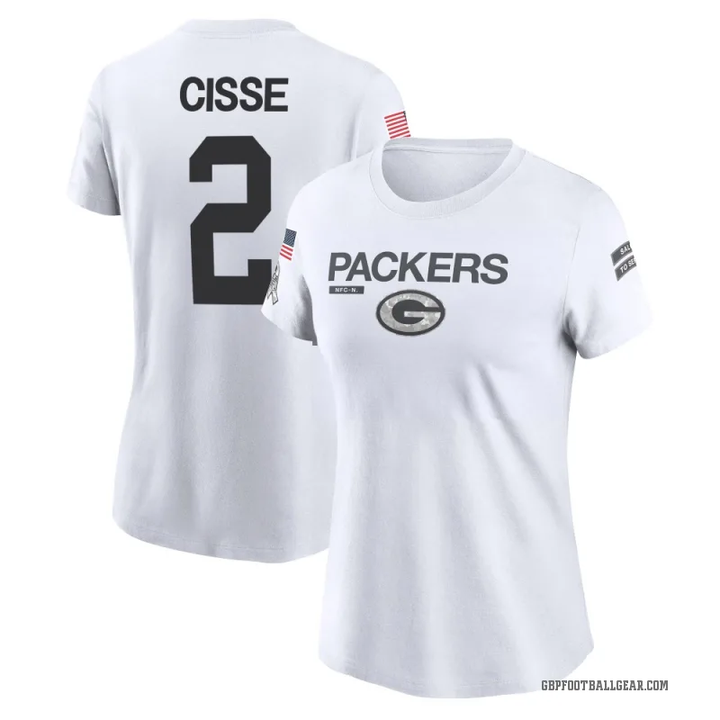 Brandon Cisse Women's White Green Bay Packers 2024 Salute to Service Performance T-Shirt