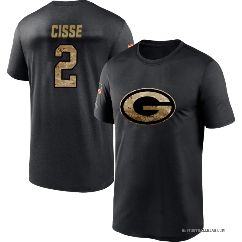 Brandon Cisse Youth Black Green Bay Packers 2020 Salute To Service Performance T-Shirt
