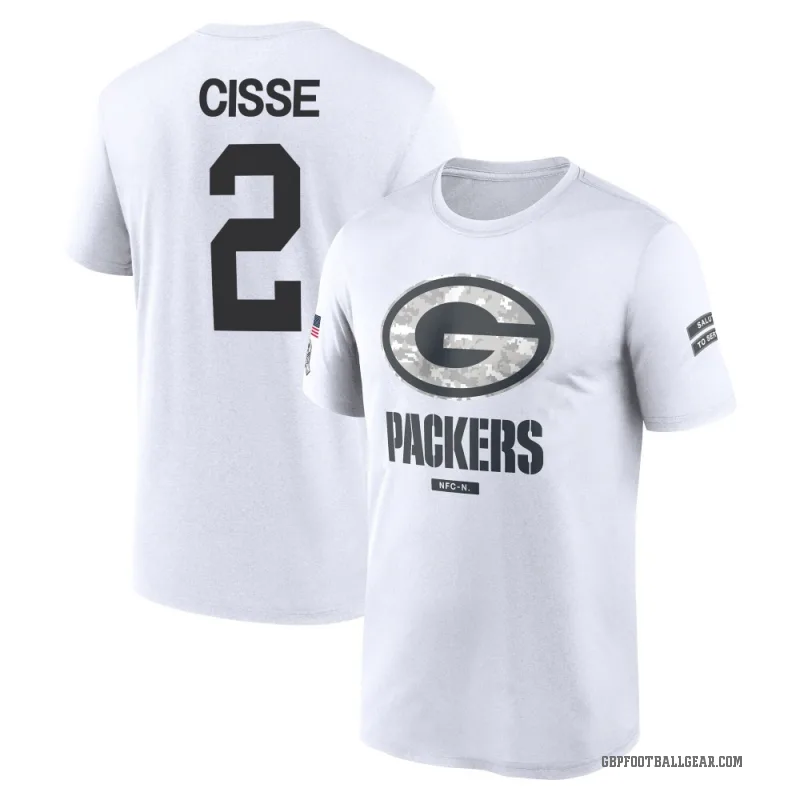 Brandon Cisse Youth White Green Bay Packers 2024 Salute to Service Performance T-Shirt