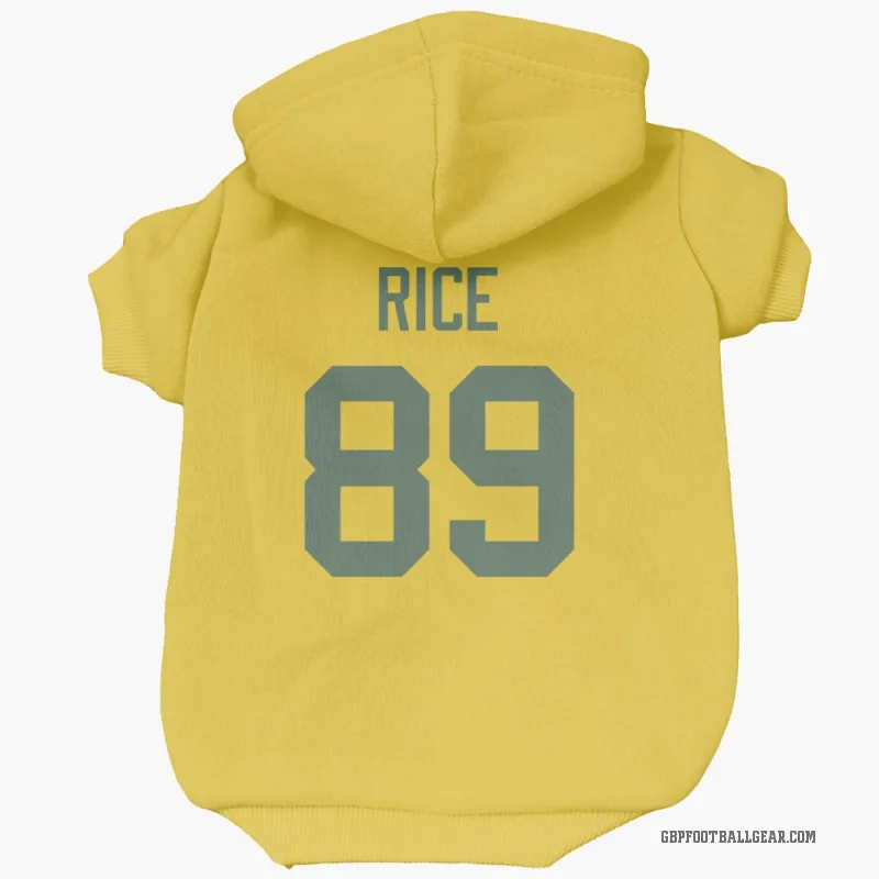Brenden Rice  Gold Green Bay Packers  Cat & Dog Pet Hoodie