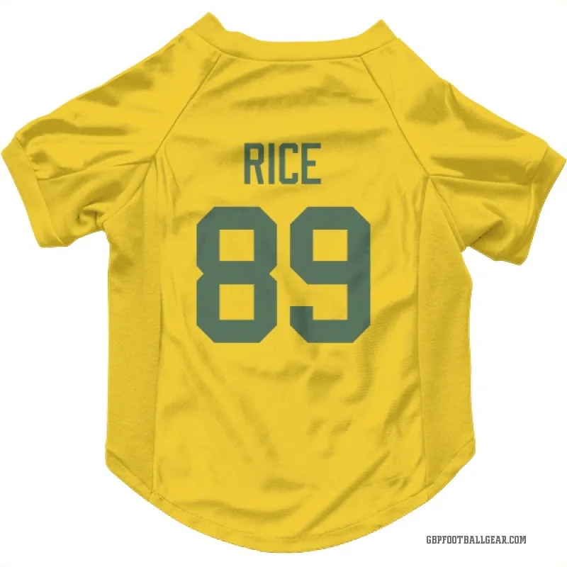 Brenden Rice  Gold Green Bay Packers  Cat & Dog Pet Jersey