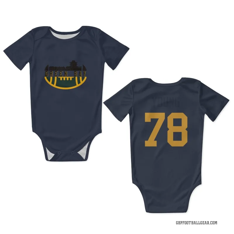 Cameron Young  Navy Green Bay Packers  Newborn & Infant Bodysuit