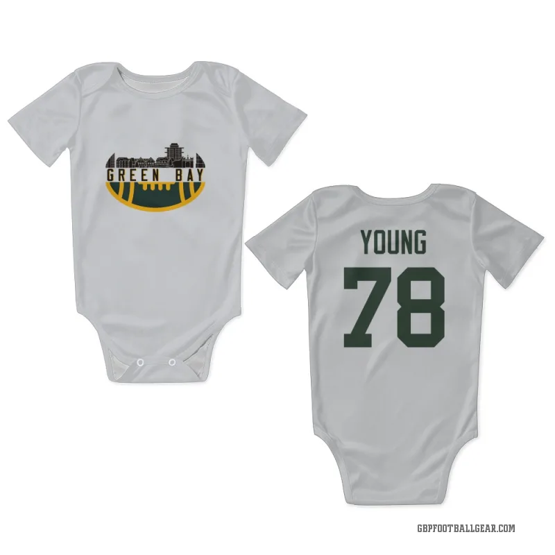 Cameron Young  White Green Bay Packers  Newborn & Infant Bodysuit