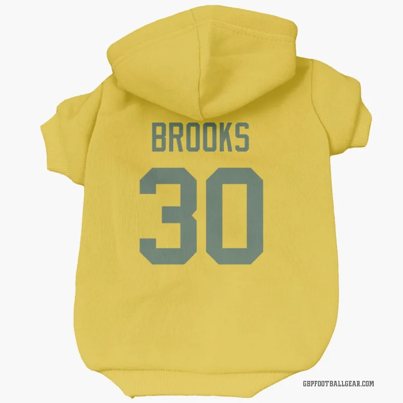 Chris Brooks  Gold Green Bay Packers  Cat & Dog Pet Hoodie