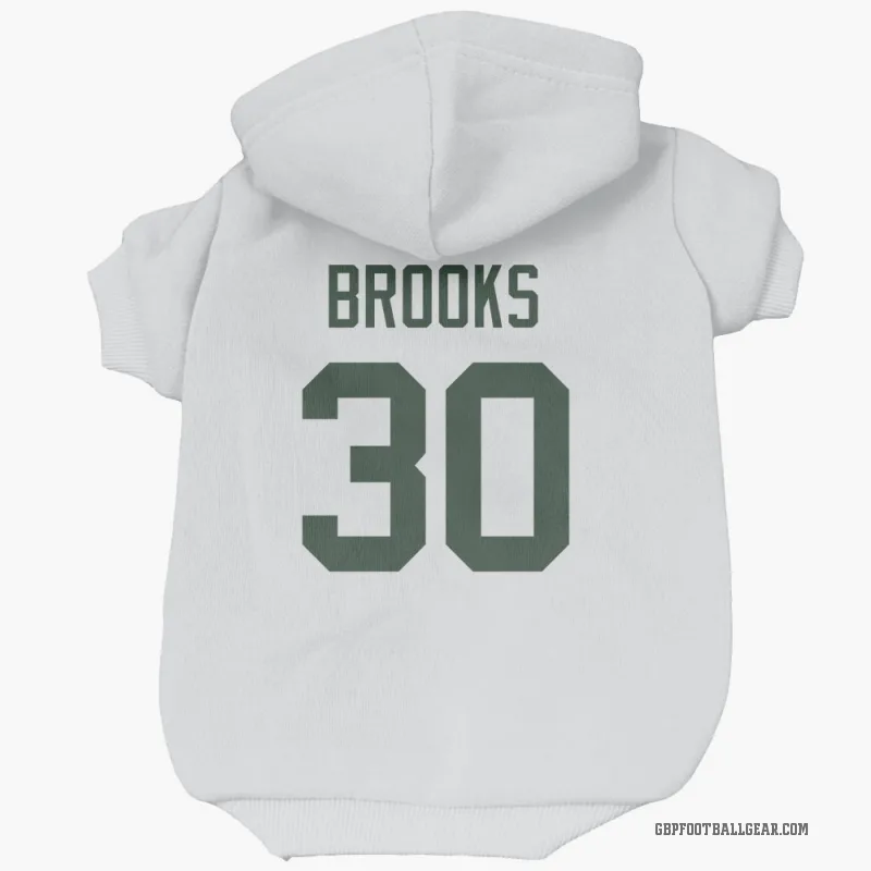 Chris Brooks  White Green Bay Packers  Cat & Dog Pet Hoodie