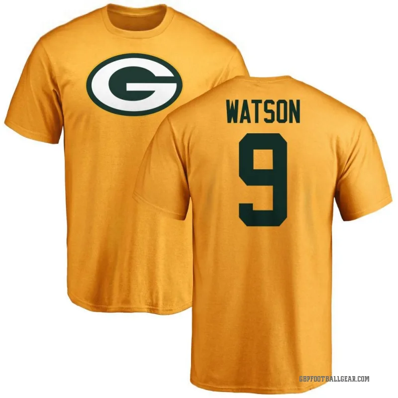 Christian Watson Youth Gold Green Bay Packers Logo T-Shirt -