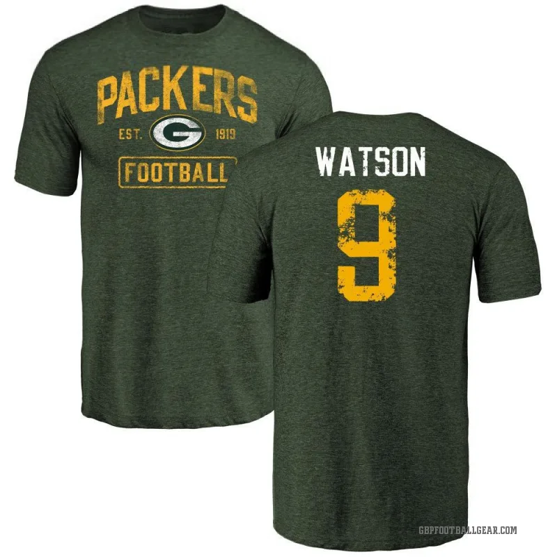Christian Watson Youth Green Green Bay Packers Distressed T-Shirt