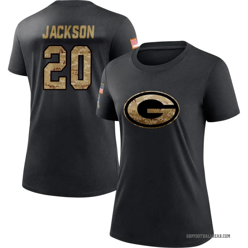 Domani Jackson Women's Black Green Bay Packers 2020 Salute To Service Performance T-Shirt