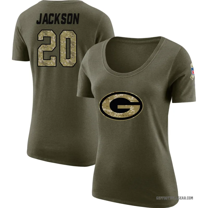 Domani Jackson Women's Olive Green Bay Packers Salute to Service Scoop Neck T-Shirt