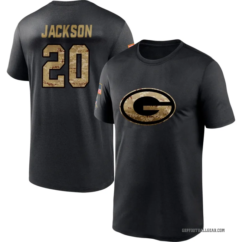 Domani Jackson Youth Black Green Bay Packers 2020 Salute To Service Performance T-Shirt