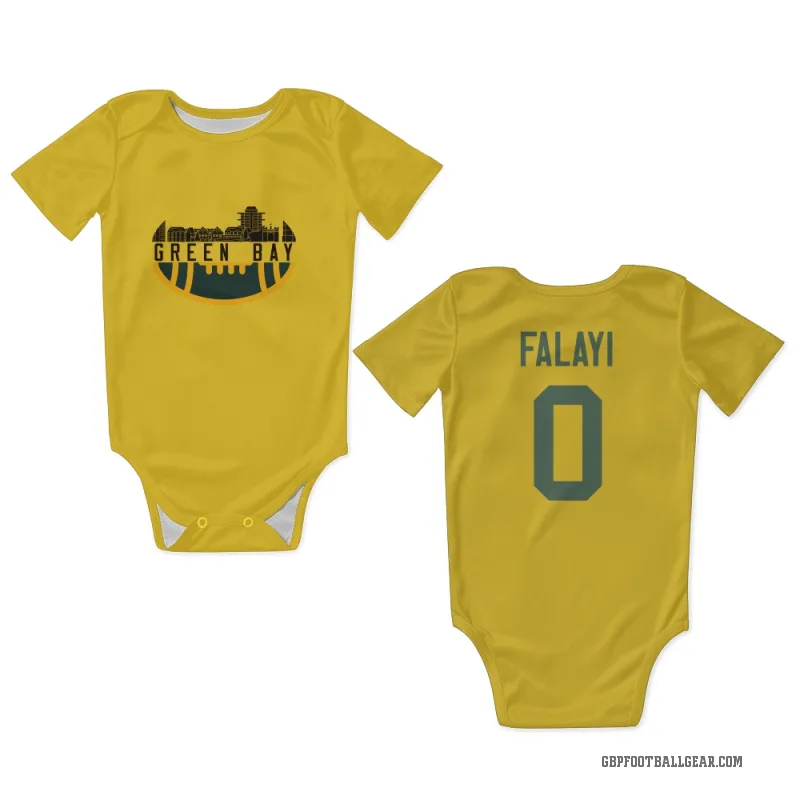 Eni Falayi  Gold Green Bay Packers  Newborn & Infant Bodysuit