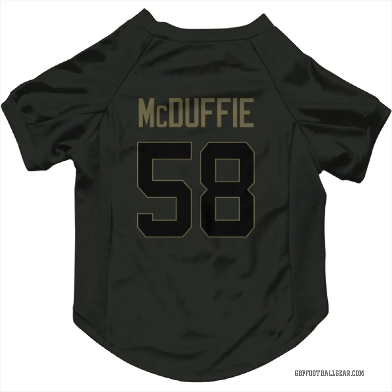 Isaiah McDuffie  Black Green Bay Packers  Service Cat & Dog Pet Jersey