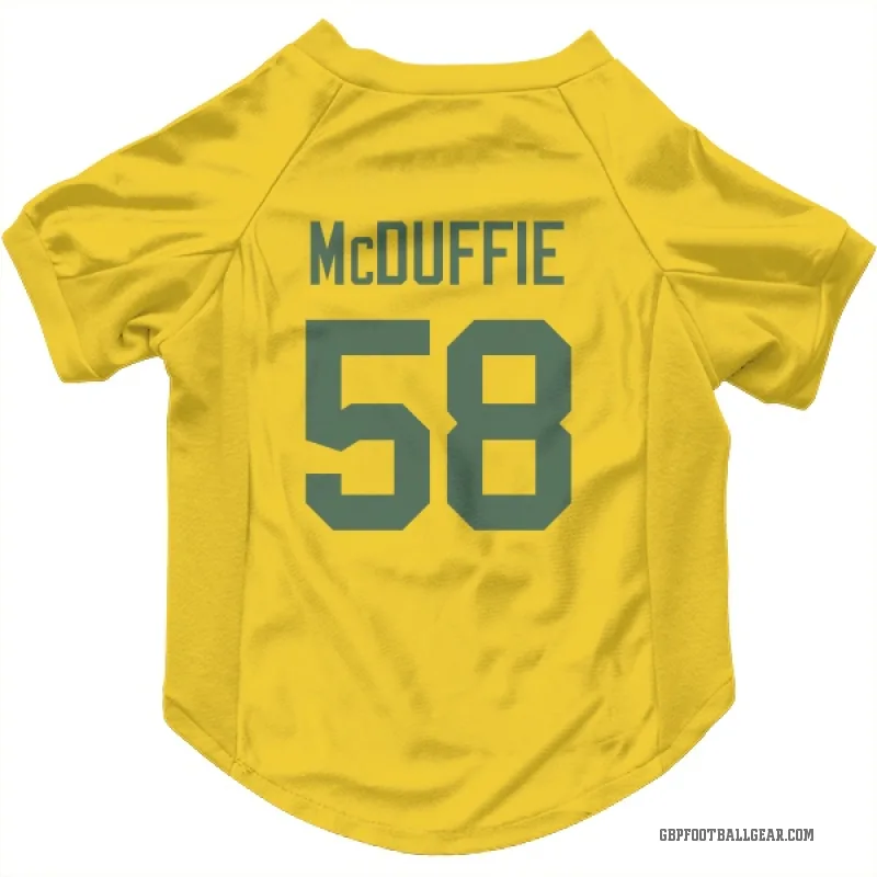 Isaiah McDuffie  Gold Green Bay Packers  Cat & Dog Pet Jersey
