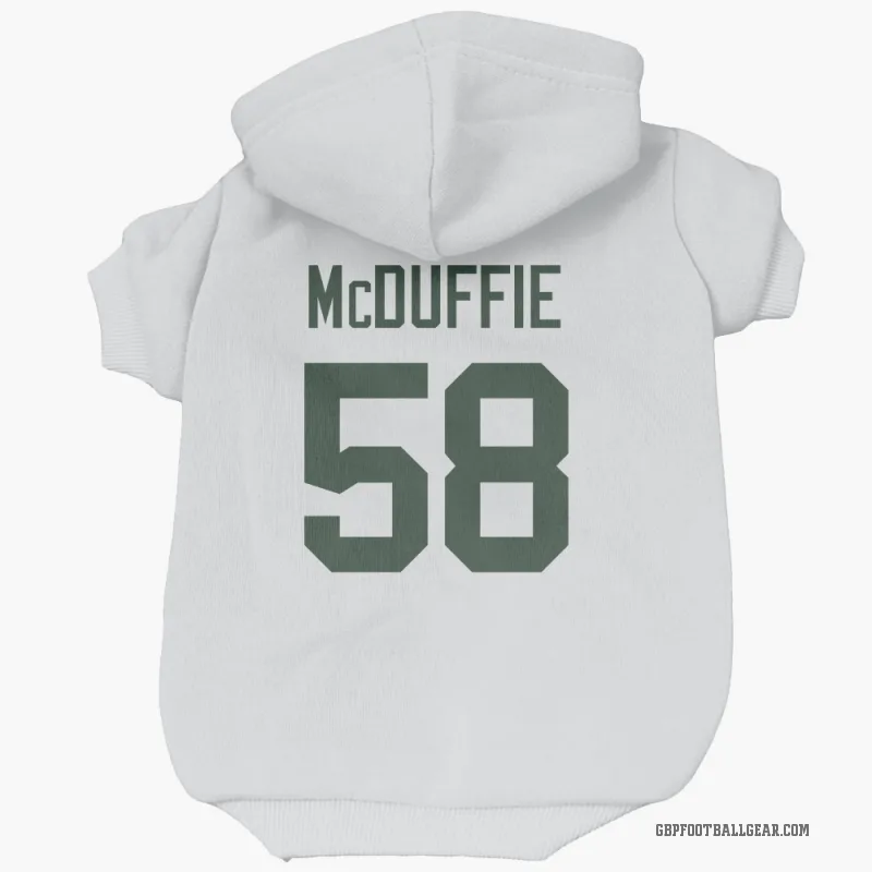 Isaiah McDuffie  White Green Bay Packers  Cat & Dog Pet Hoodie