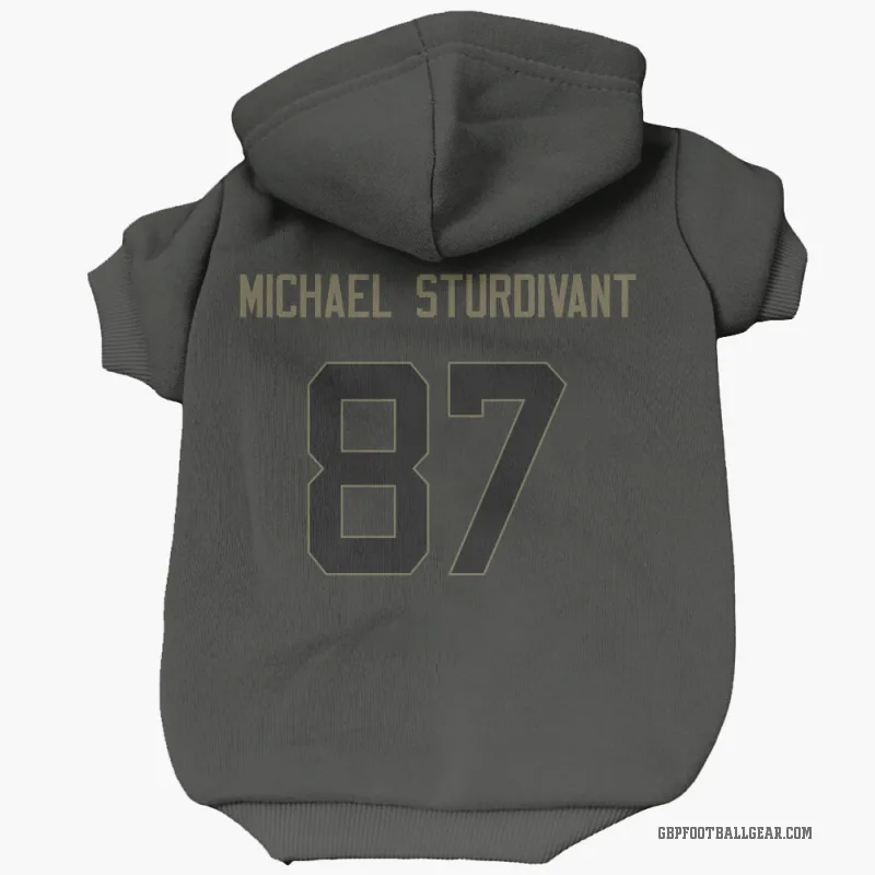 J. Michael Sturdivant  Black Green Bay Packers  Service Cat & Dog Pet Hoodie