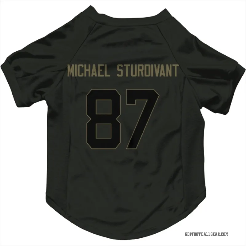 J. Michael Sturdivant  Black Green Bay Packers  Service Cat & Dog Pet Jersey