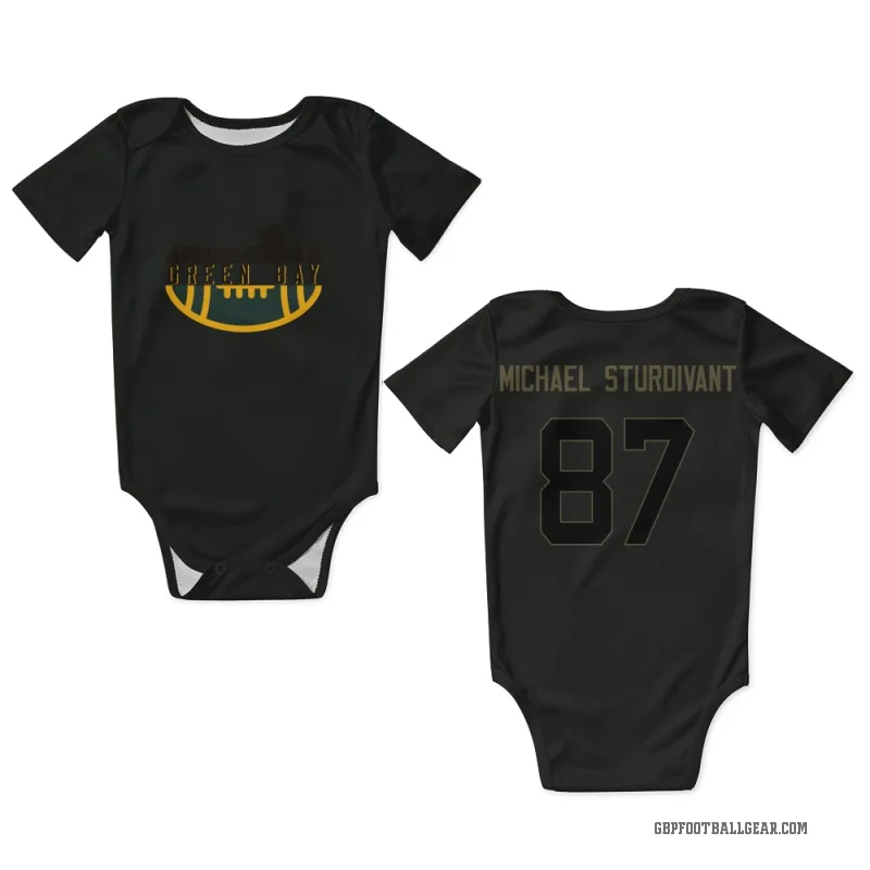 J. Michael Sturdivant  Black Green Bay Packers  Service Newborn & Infant Bodysuit