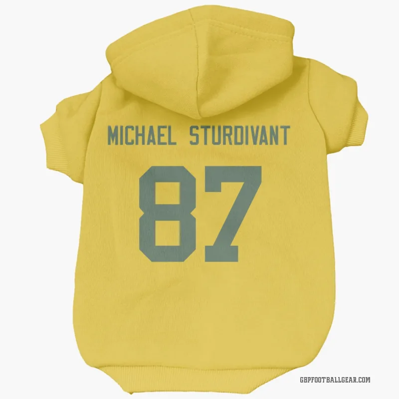 J. Michael Sturdivant  Gold Green Bay Packers  Cat & Dog Pet Hoodie