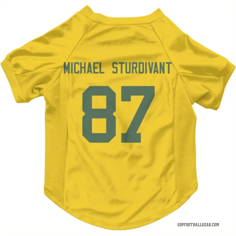 J. Michael Sturdivant  Gold Green Bay Packers  Cat & Dog Pet Jersey