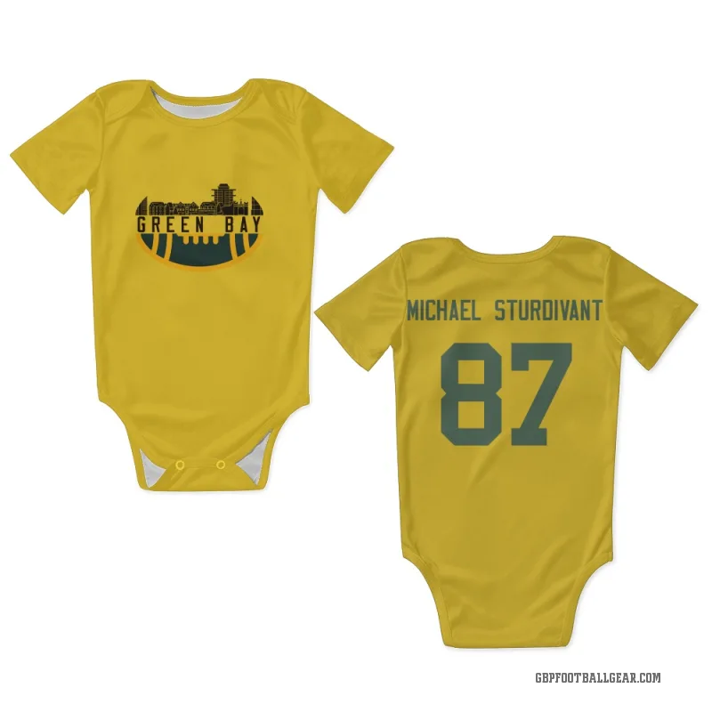 J. Michael Sturdivant  Gold Green Bay Packers  Newborn & Infant Bodysuit
