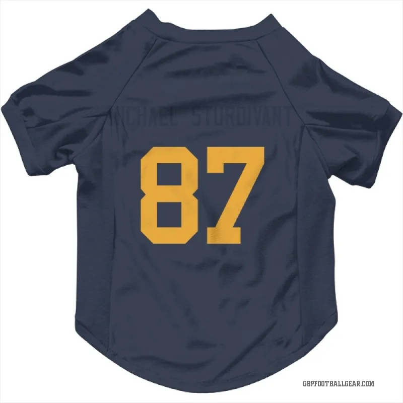 J. Michael Sturdivant  Navy Green Bay Packers  Cat & Dog Pet Jersey
