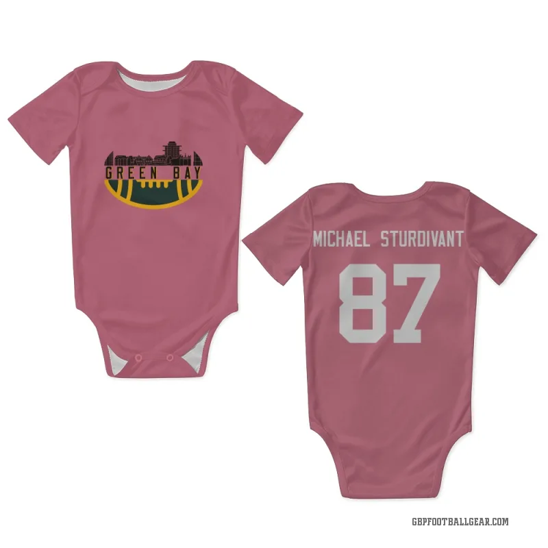 J. Michael Sturdivant  Pink Green Bay Packers  Newborn & Infant Bodysuit