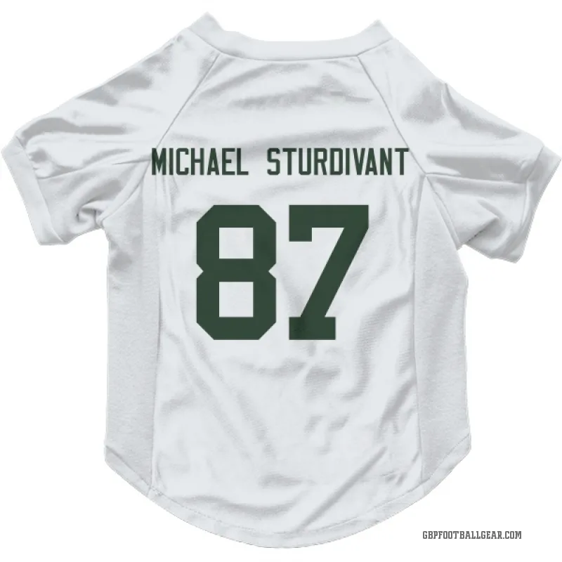 J. Michael Sturdivant  White Green Bay Packers  Cat & Dog Pet Jersey