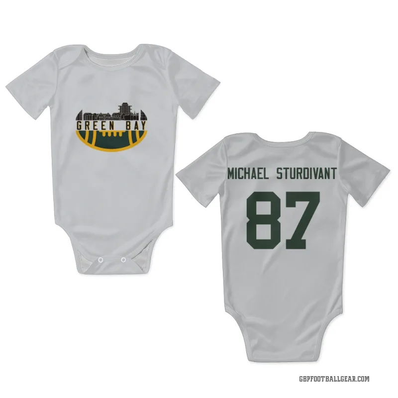 J. Michael Sturdivant  White Green Bay Packers  Newborn & Infant Bodysuit