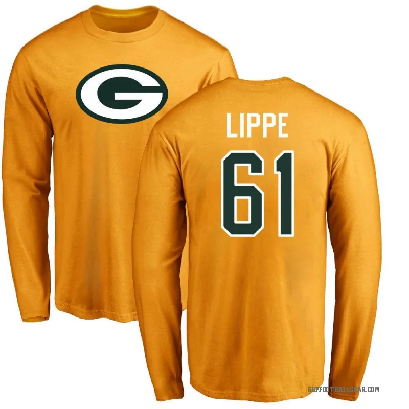 J.J. Lippe Men's Gold Green Bay Packers Logo Long Sleeve T-Shirt -