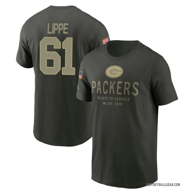 J.J. Lippe Men's Green Green Bay Packers Forest/ 2025 Salute to Service Sideline Primary Edge T-Shirt