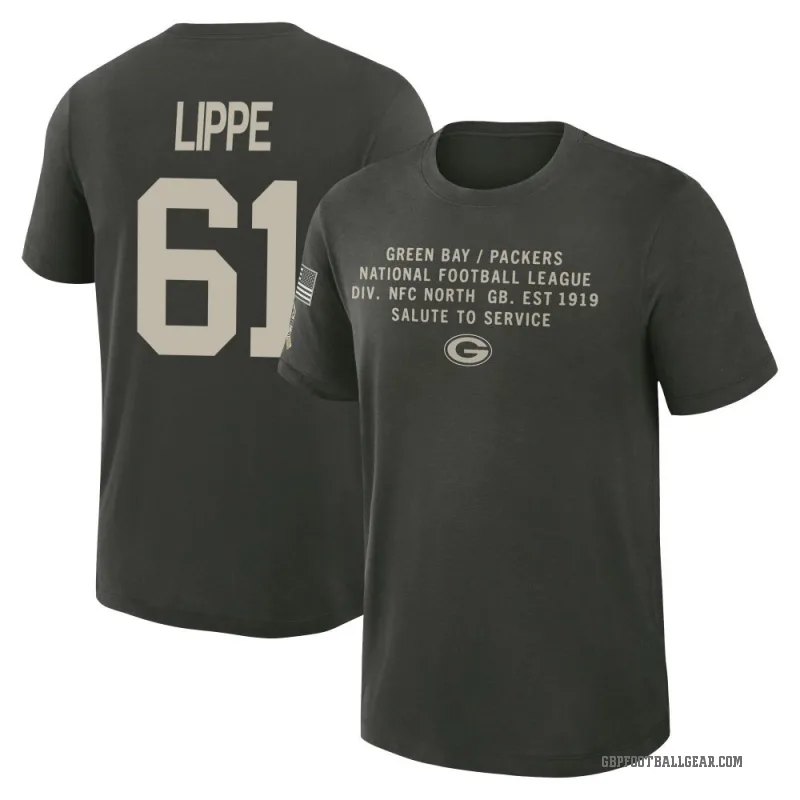 J.J. Lippe Men's Green Green Bay Packers Forest/ 2025 Salute to Service Sideline Slub T-Shirt