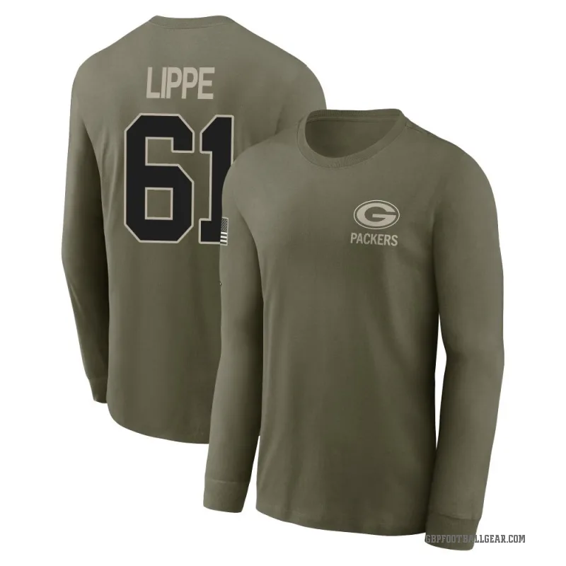 J.J. Lippe Men's Olive Green Bay Packers 2025 Salute to Service Sideline Long Sleeve T-Shirt