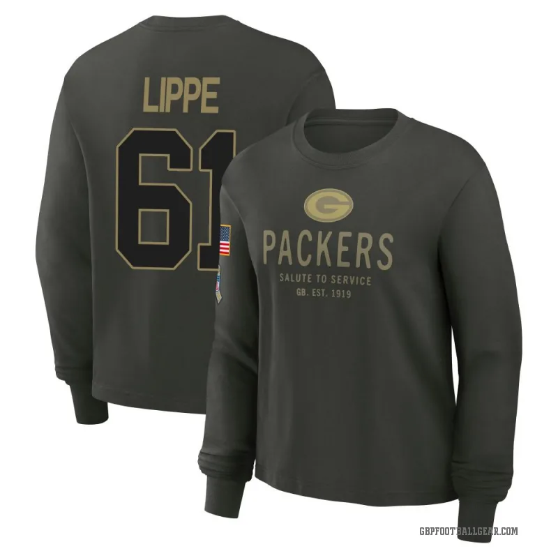 J.J. Lippe Women's Green Green Bay Packers Dark/ 2025 Salute to Service Sideline Long Sleeve T-Shirt