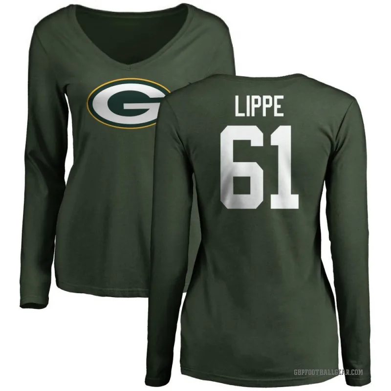 J.J. Lippe Women's Green Green Bay Packers Logo Slim Fit Long Sleeve T-Shirt -