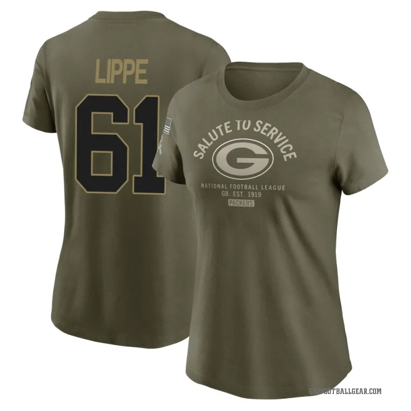 J.J. Lippe Women's Olive Green Bay Packers 2025 Salute to Service Sideline T-Shirt