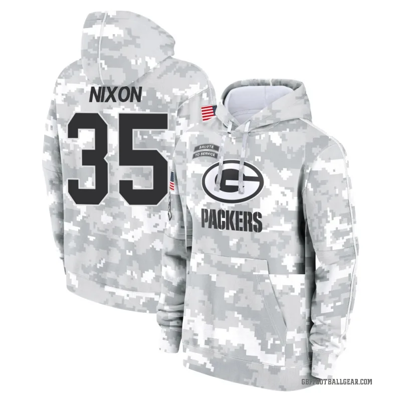 Jaden Nixon Men's Camo Green Bay Packers Arctic 2024 Salute to Service Club Fleece Pullover Hoodie