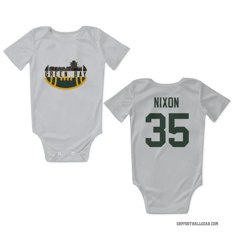 Jaden Nixon  White Green Bay Packers  Newborn & Infant Bodysuit