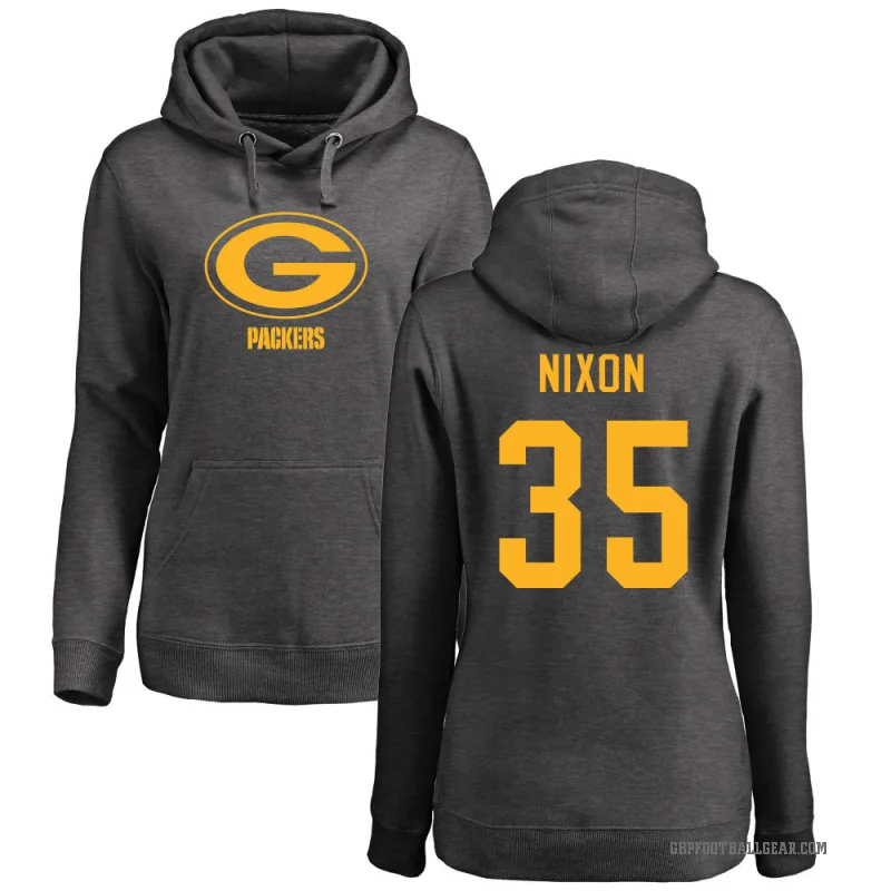 Jaden Nixon Women's Green Bay Packers Pro Line by Branded Ash One Color Pullover Hoodie