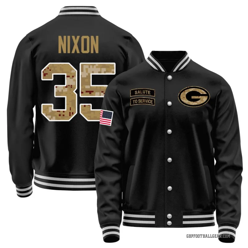 Jaden Nixon Youth Black Green Bay Packers Salute to Service Sideline Performance Jacket