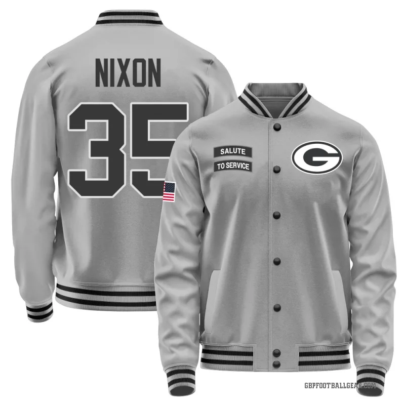 Jaden Nixon Youth Gray Green Bay Packers Salute to Service Performance Jacket