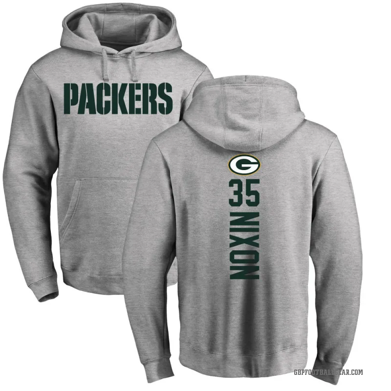 Jaden Nixon Youth Green Bay Packers Pro Line Ash Backer Pullover Hoodie