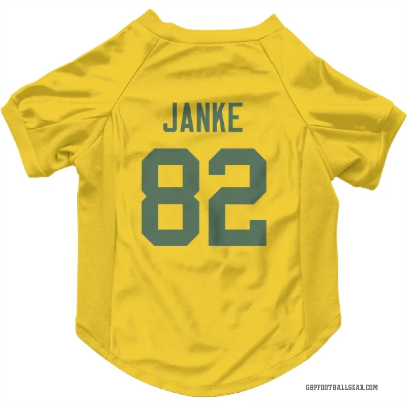 Jadon Janke  Gold Green Bay Packers  Cat & Dog Pet Jersey