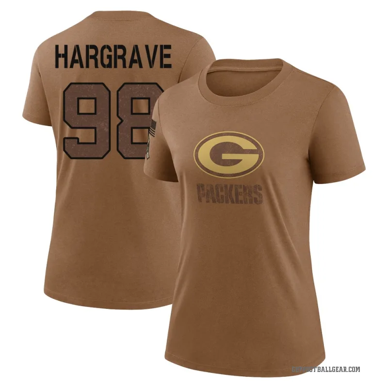 Javon Hargrave Women's Brown Green Bay Packers 2023 Salute To Service Performance T-Shirt