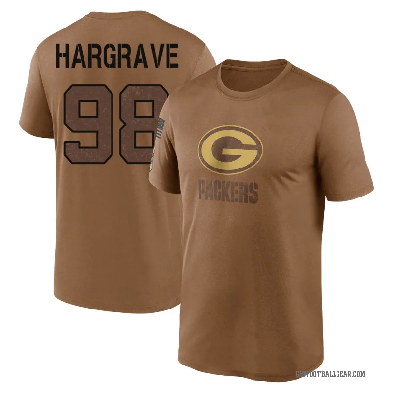 Javon Hargrave Youth Brown Green Bay Packers 2023 Salute To Service Performance T-Shirt