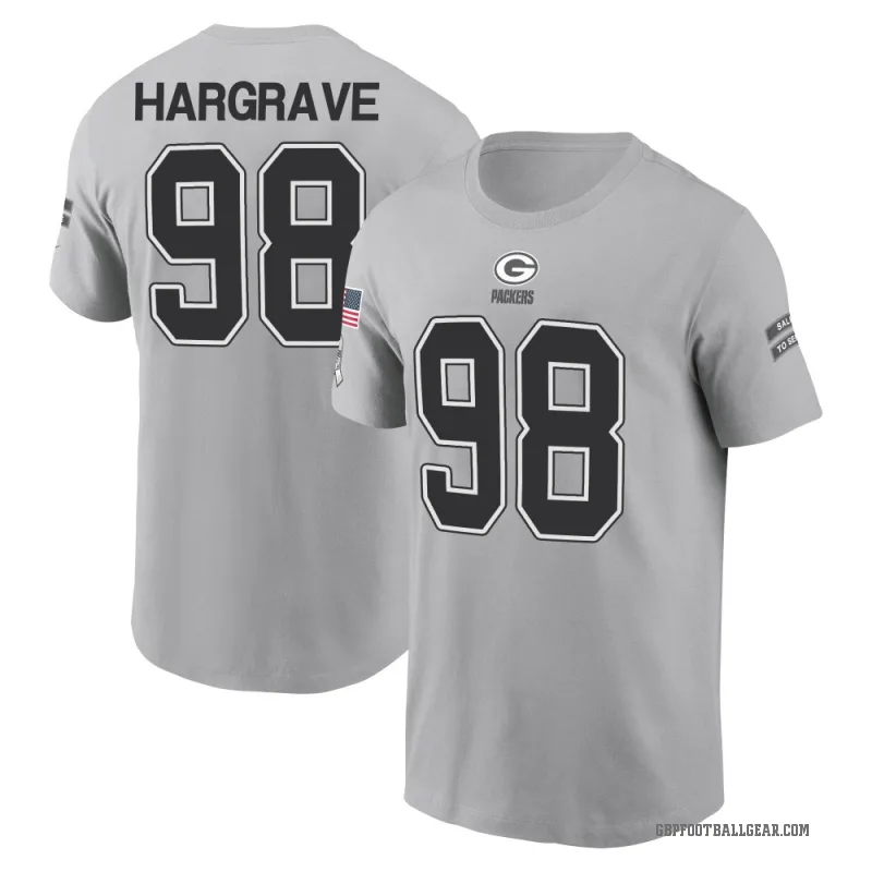 Javon Hargrave Youth Gray Green Bay Packers 2024 Salute to Service T-Shirt