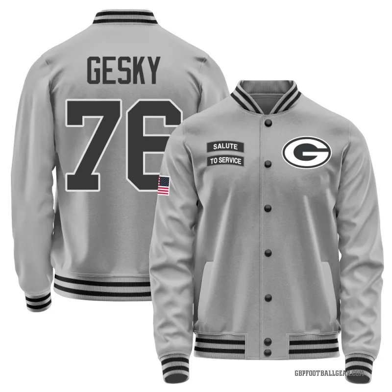 Josh Gesky Men's Gray Green Bay Packers Salute to Service Performance Jacket