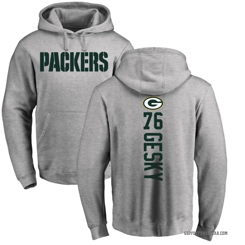 Josh Gesky Men's Green Bay Packers Pro Line Ash Backer Pullover Hoodie
