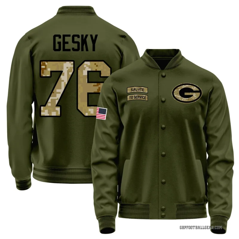 Josh Gesky Men's Olive Green Bay Packers Salute to Service Sideline Performance Jacket